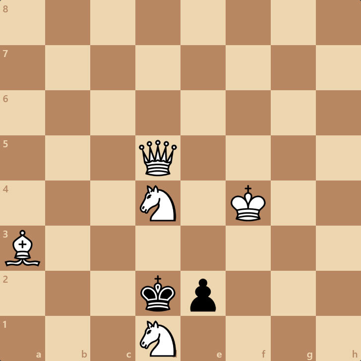 Белые дают черным мат в 2 хода. Они начинают.