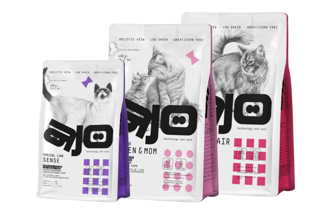 Корма для кошек супер-премиум-класса AJO