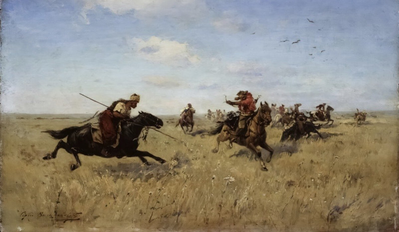 С. Васильковский. Схватка запорожцев с татарами