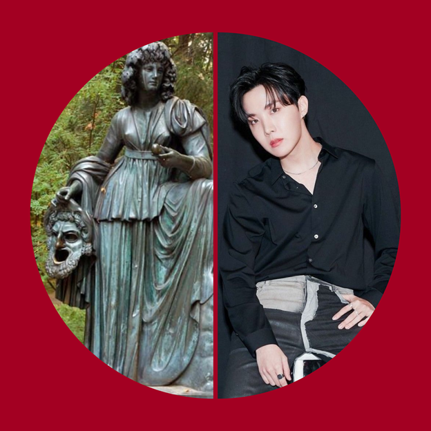  Для Хосока подойдёт в виде образа партнёра муза Мельпомена. Мельпомена - муза трагедии. Там драматизма хватит на всех!