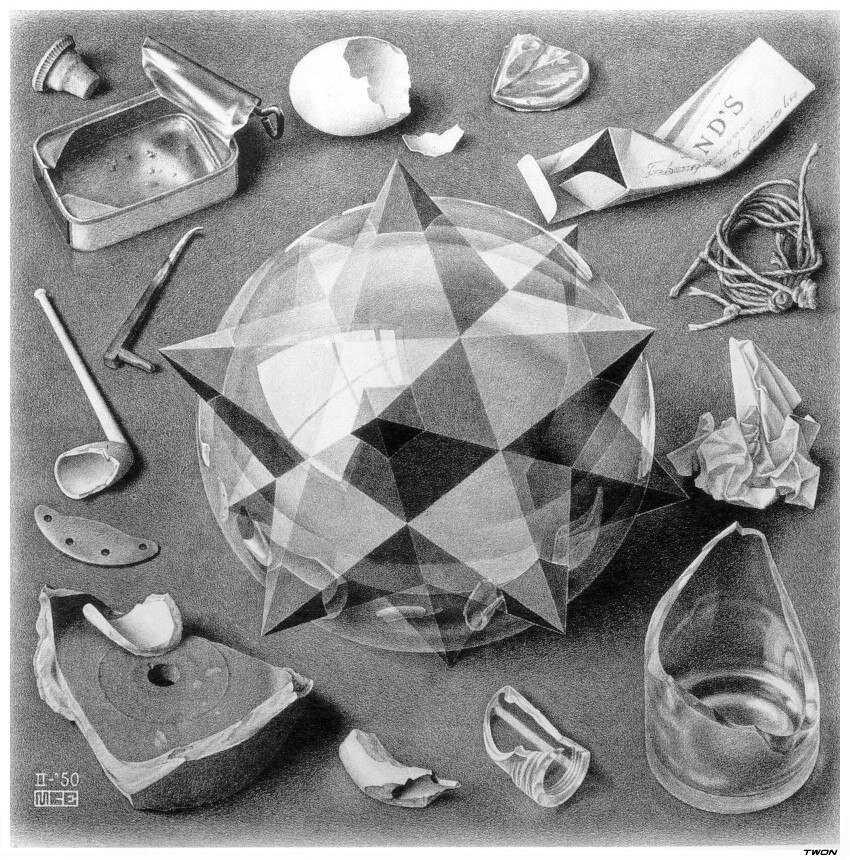 M. C. Escher - Contrast (Order and Chaos) (1950) - из свободных источников сети Интернет