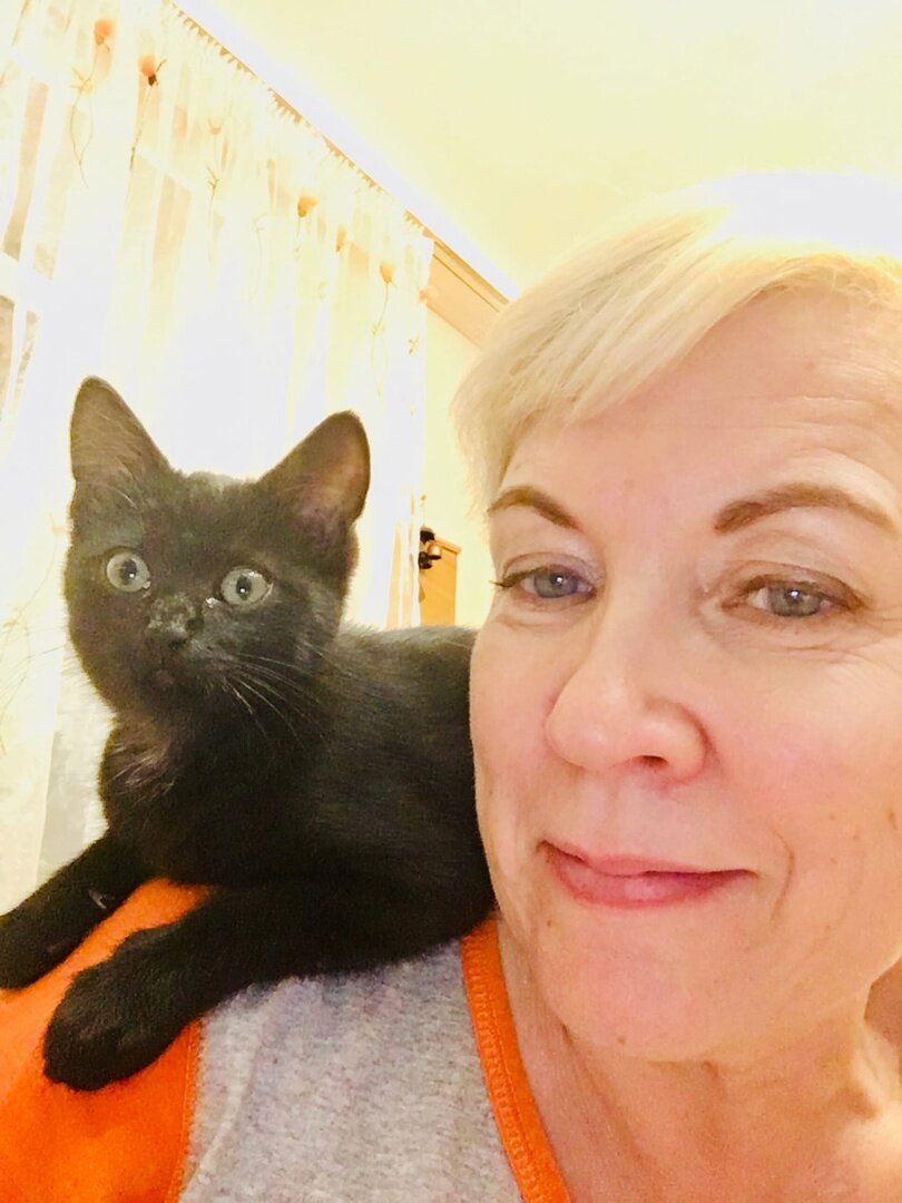 Кузя внимательно следит за моей работой на компьютере. )))