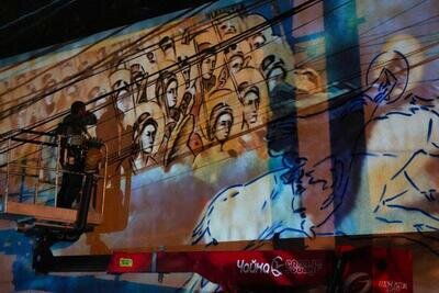    Создание мурала в Сергиевом Посаде ©Дмитрий Зайчиков Фото