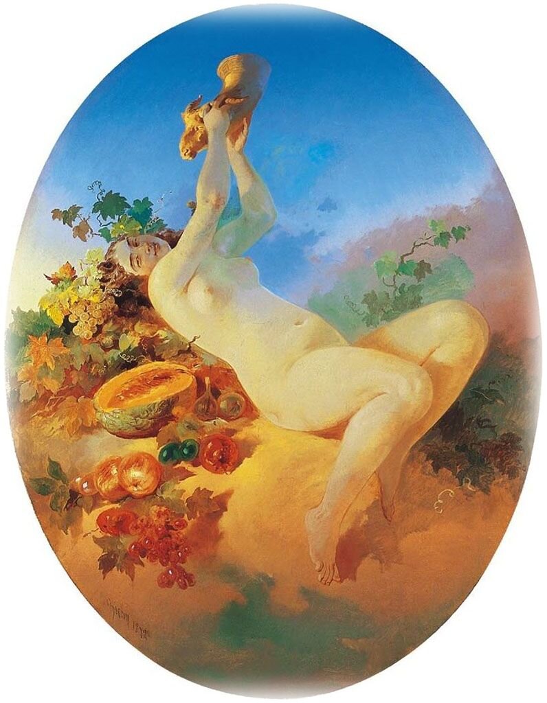 М.А. Зичи. Михай Зичи /Zichy Mihály. Вакханка. Акварель