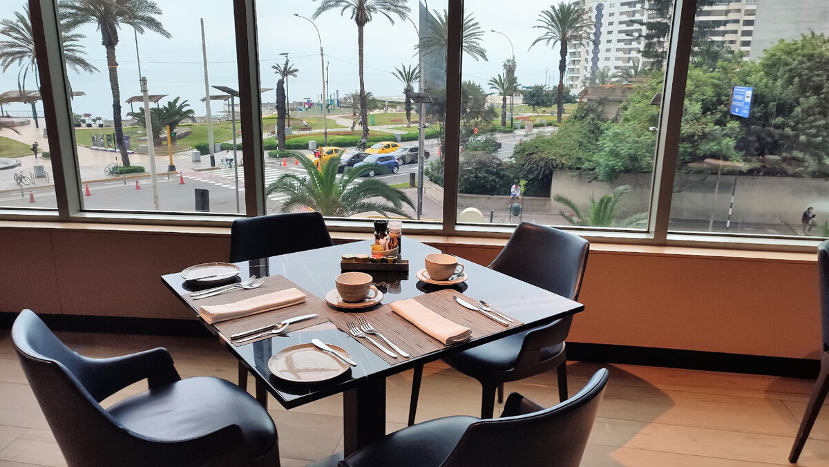 Сегодня пасмурно, поэтому  все одним цветом. Океана за пальмами )))