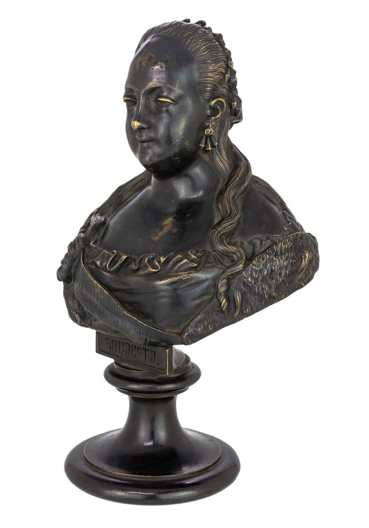 Бюст Императрицы Елизаветы Петровны, Россия, Санкт-Петербург. Фабрика Ф. Шопена. 1867 год (модель). Коллекция салона "Элит-Антик"
