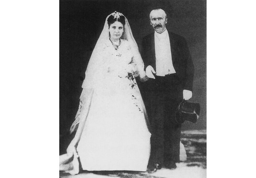 Свадебная фотография Софии и Генриха Шлимана