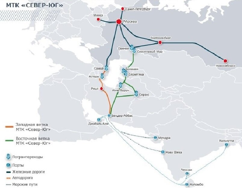 По транспортному коридору "Север - Юг" можно организовать сообщение и с Африкой 