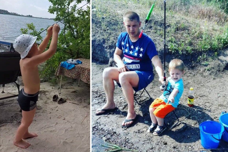    Первую рыбешку Дима поймал в два с половиной года и с тех пор каждое утро зовет родителей на рыбалку. личный архив героев