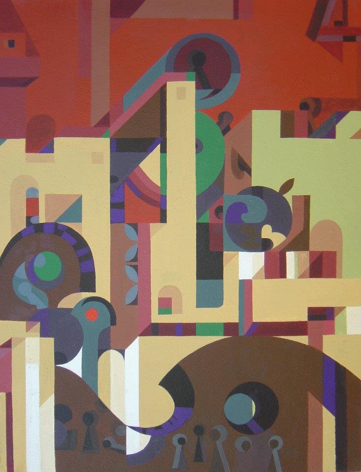 Сергей Галета. Китеж-град. Картон акрил. 85х65 см. 