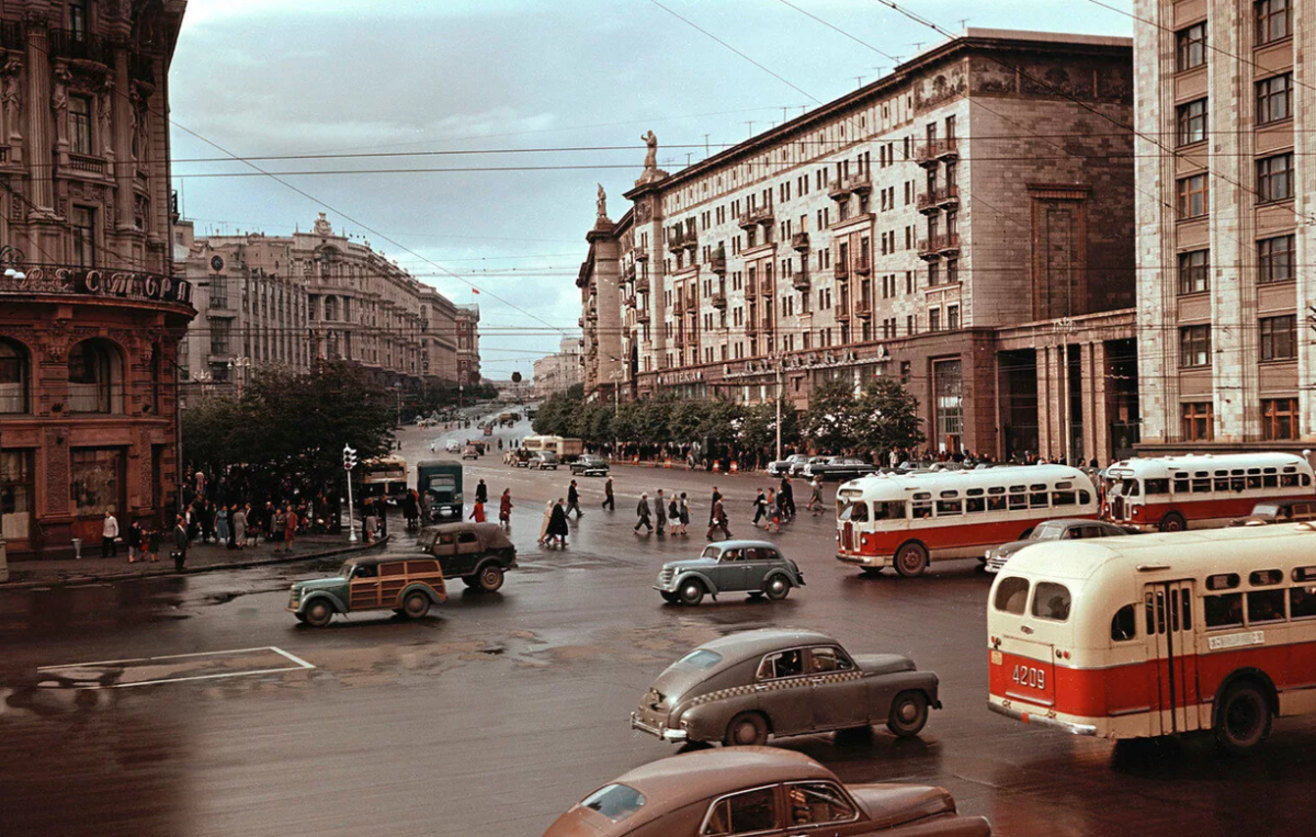 Москва СССР улица Горького 1950-е