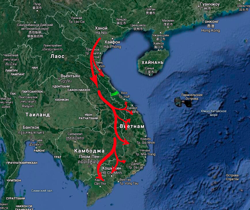 Карта вьетнама во время вьетнамской войны