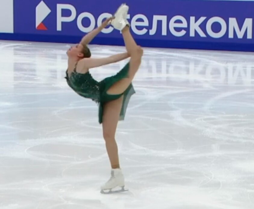 Кадр из ролика Первого канала о контрольных прокатах. Майя Хромых