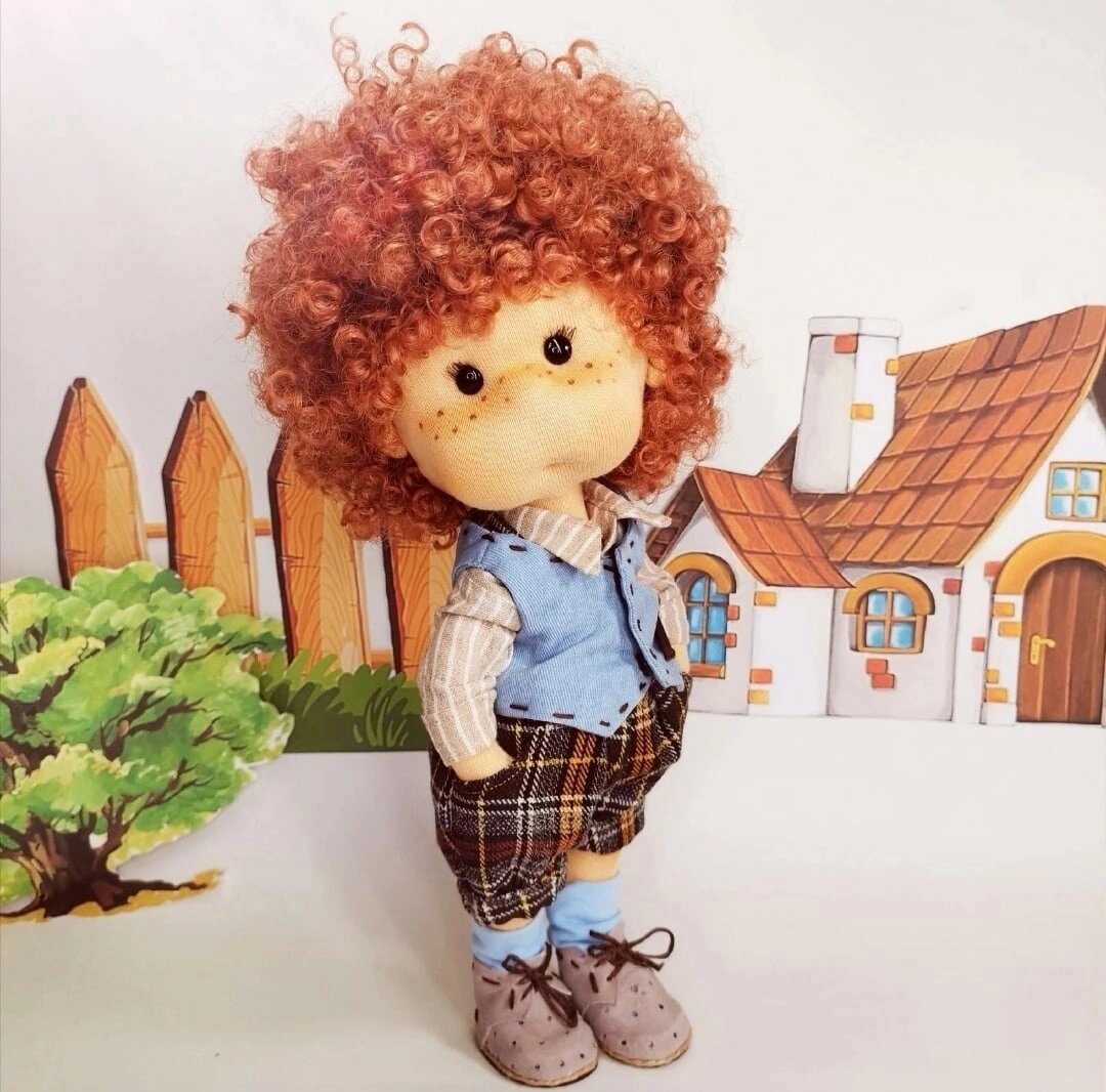Текстильная кукла - мальчик в рубашечке, автор Milashadolls