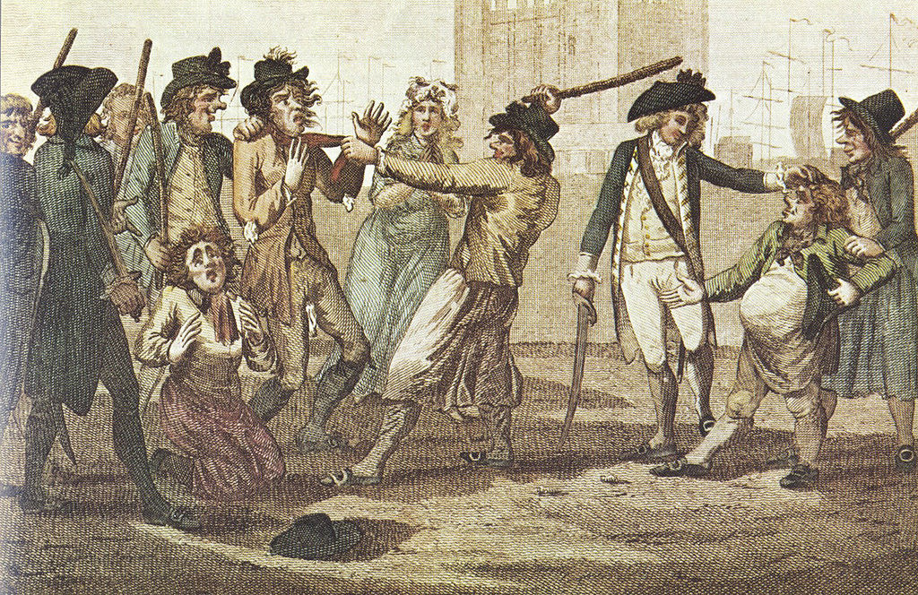 Карикатура 1780 года на призывную кампанию