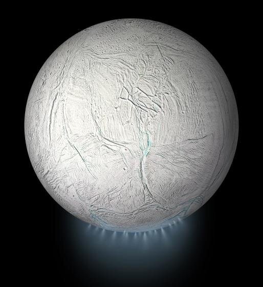 Снимок Энцелада  аппаратом "Кассини".NASA