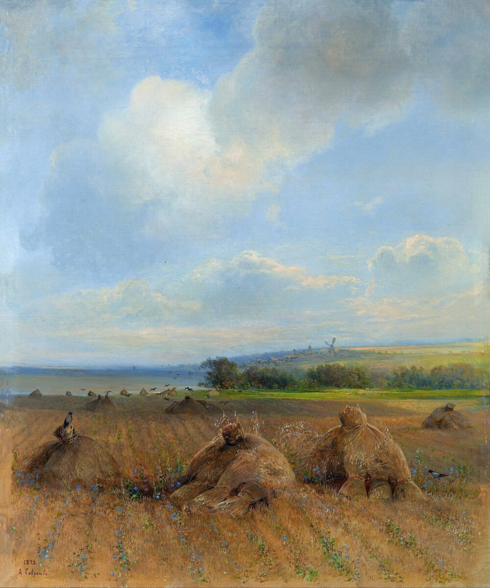 "К концу лета на Волге", 1873 Холст, масло. 55 x 44 см. Саврасов Алексей Кондратьевич