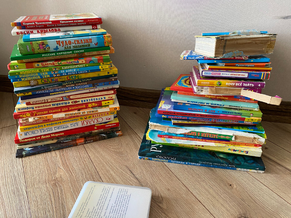 Вот такие у нас две стопки книг