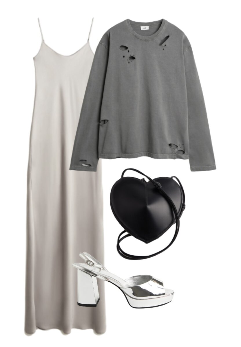 Если «рванина» у вас ассоциируется со стилем бездомных, но никак не с модным направлением, то просто замените верх на более привычный.
﻿