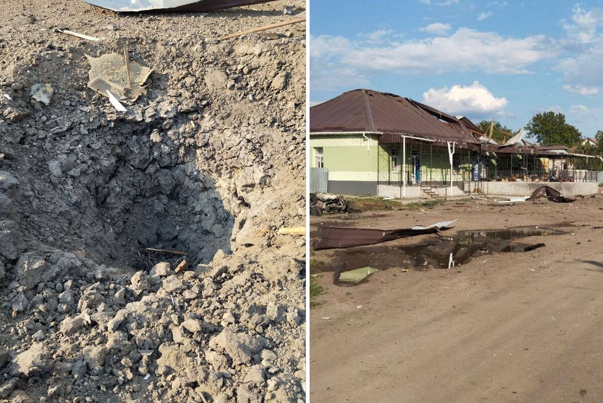    Последствия обстрела села Басань в Запорожской области Telegram-канал Евгения Балицкого