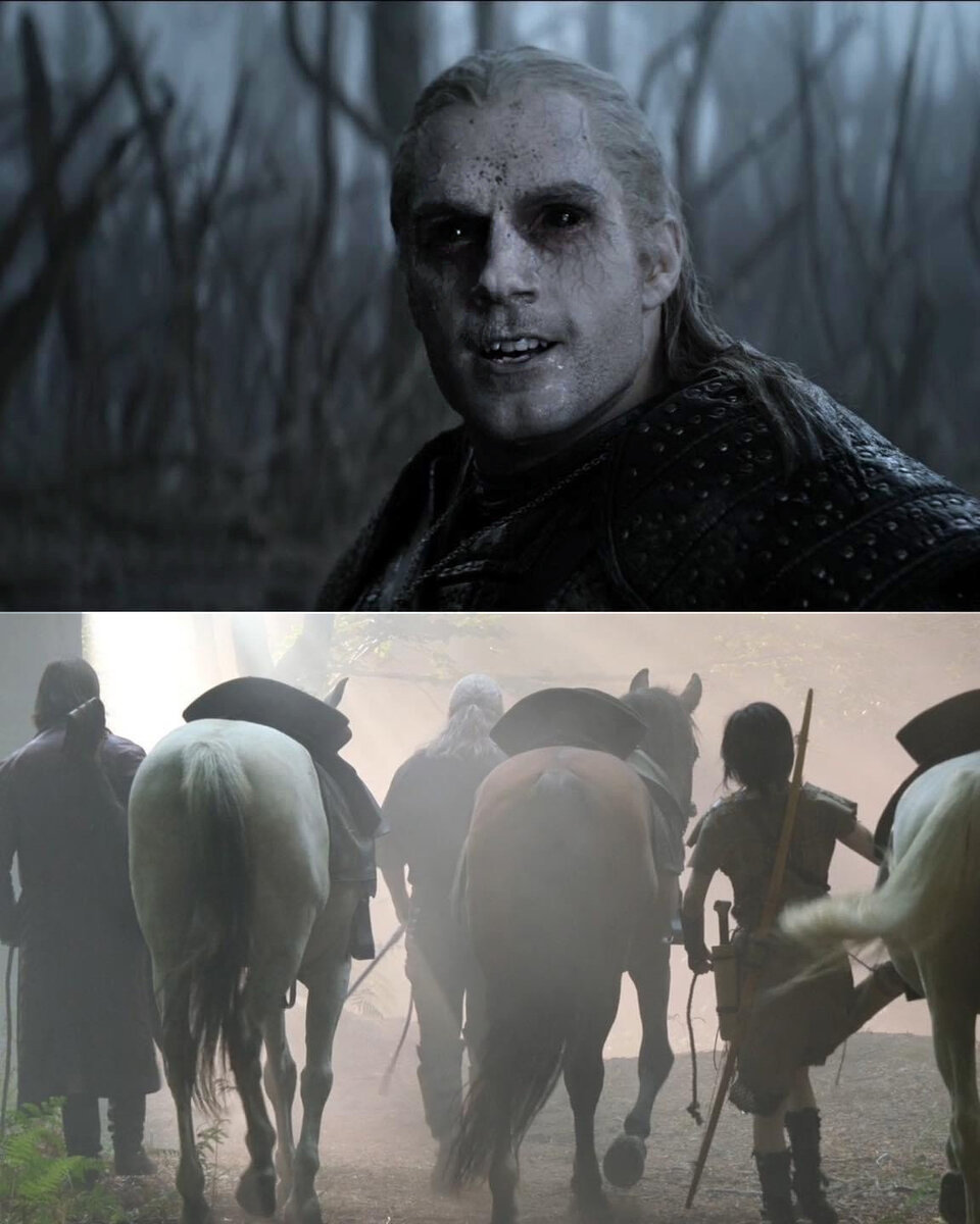 Первая и последняя сцена Геральта / Кавилла. Источник i.pinimg.com 