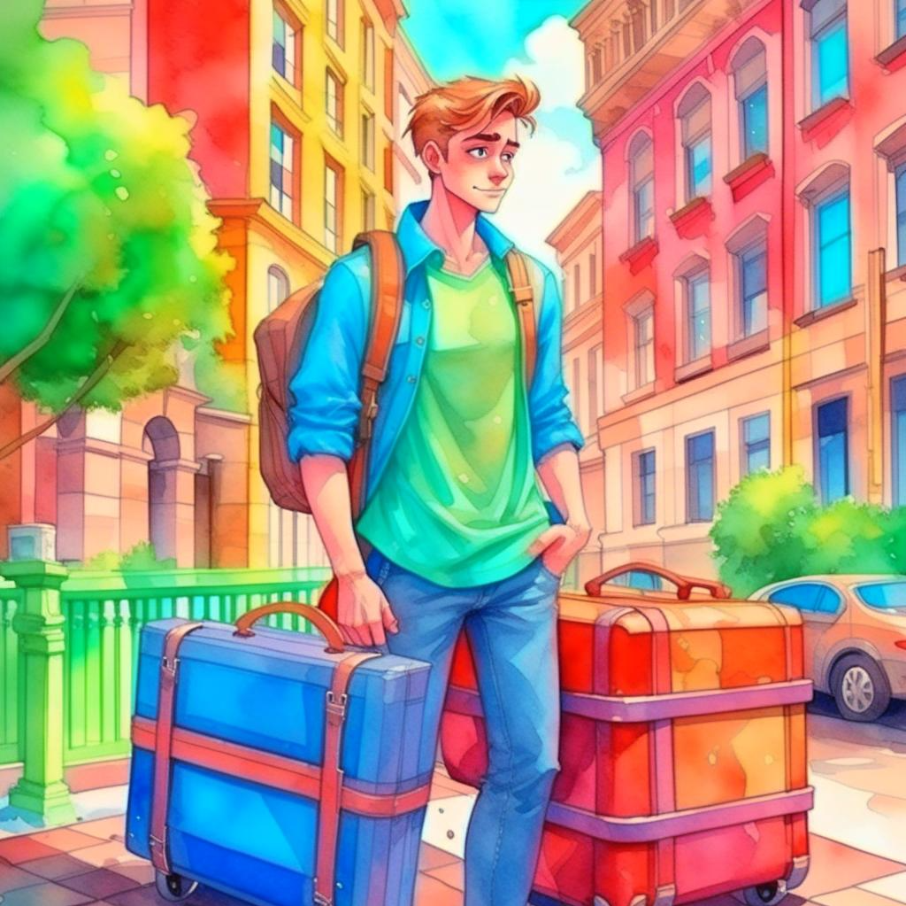 Кандинский 2.2 старается для моей обложки. В запросе был "один чемодан", но нейросеть очень жалеет наших мальчиков - чемоданы размножились и добавился рюкзак