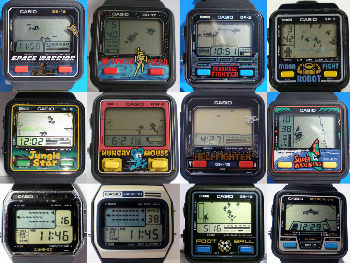 Это только часть часов с играми Casio