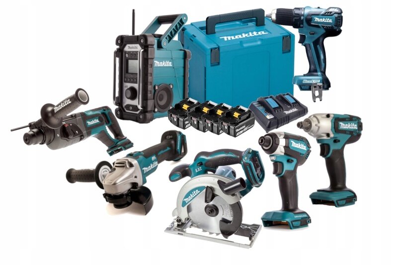 MAKITA COMBO KIT 6X TOOLS 4xAKU+ RADIO -24h