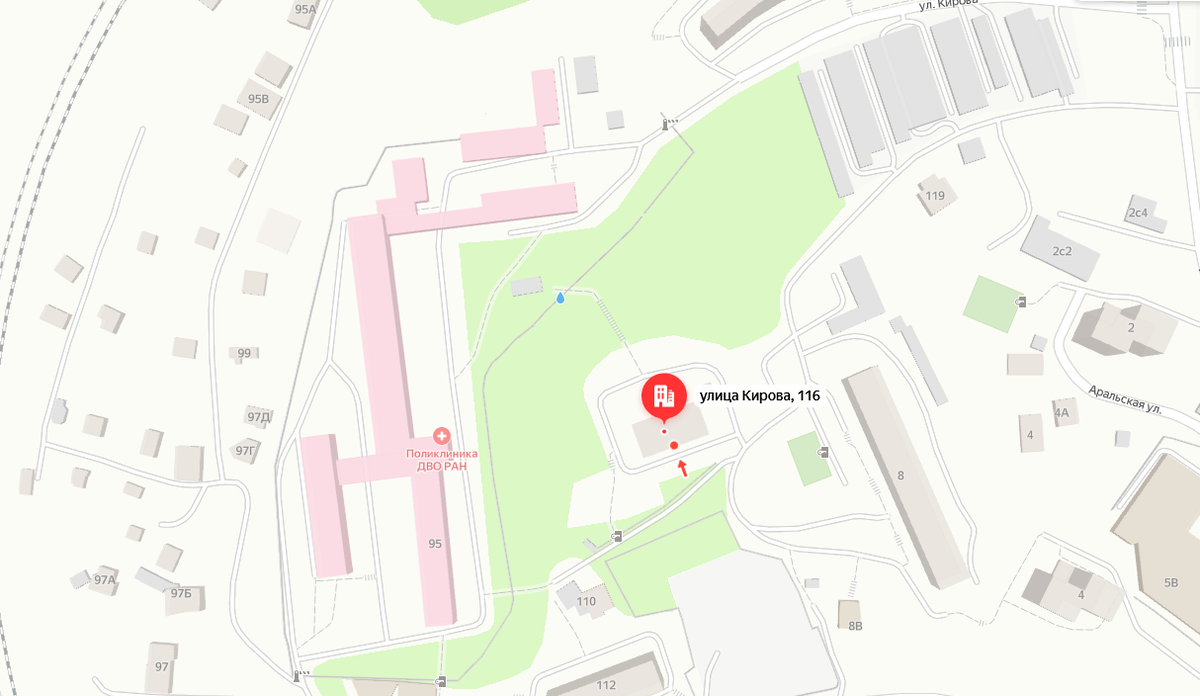 Адрес размещения нового парка на Кирова, 116
