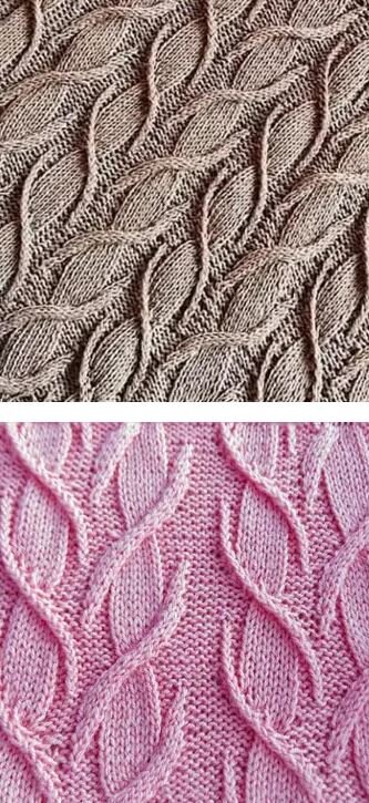 Узор с косами, рисующий веточки с листьями