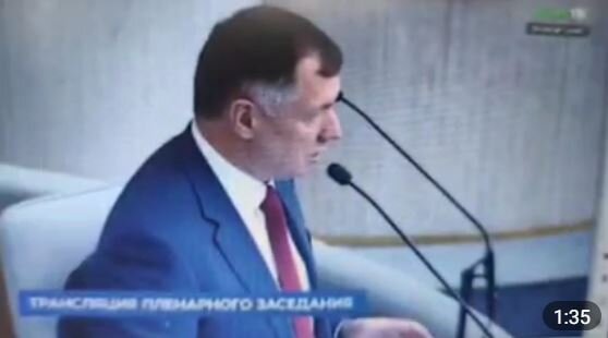 Выступление Хуснуллина в Госдуме16 февраля 2022 года (кадр видео) 
