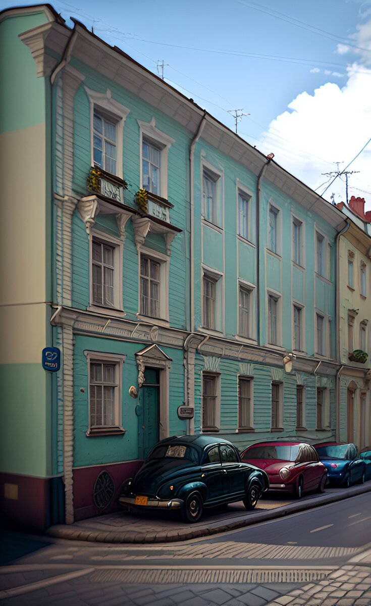 Так нейросеть DREAM by WOMBO увидела переулок Джамбула.