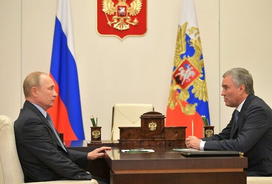    Владимир Путин на встрече с Вячеславом Володиным