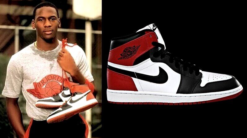Майкл Джордан и его кроссовки NIKE AIR JORDAN 1