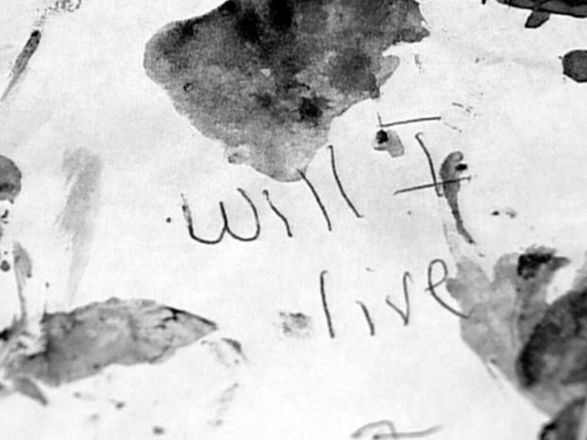 Часть записки, на которой написано: "Выживу ли я?"