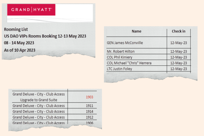 В одном ошибочно направленном электронном письме содержался маршрут поездки генерала Джеймса МакКонвилла, начальника штаба армии США, и его делегации, когда они готовились к поездке в Индонезию в начале этого года.