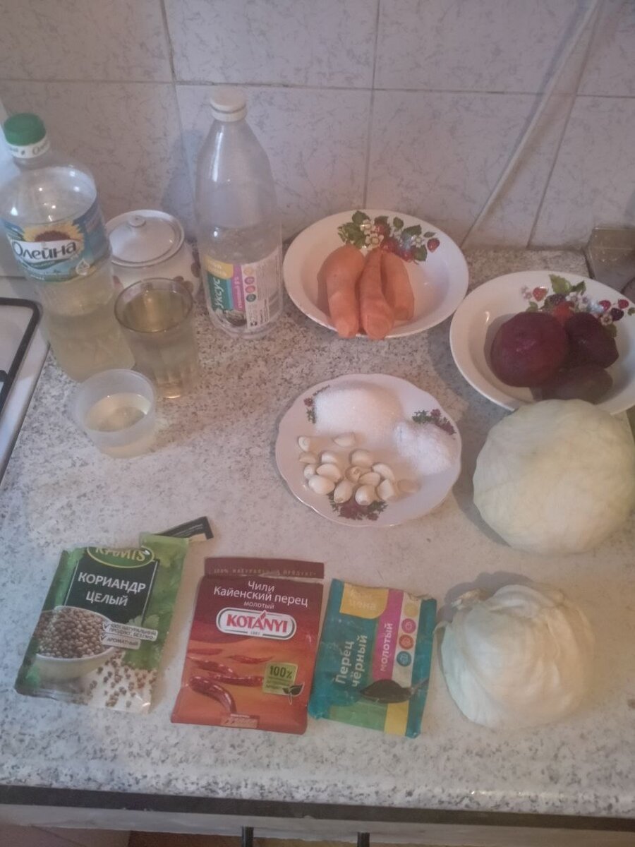 Продукты, необходимые для приготовления салата