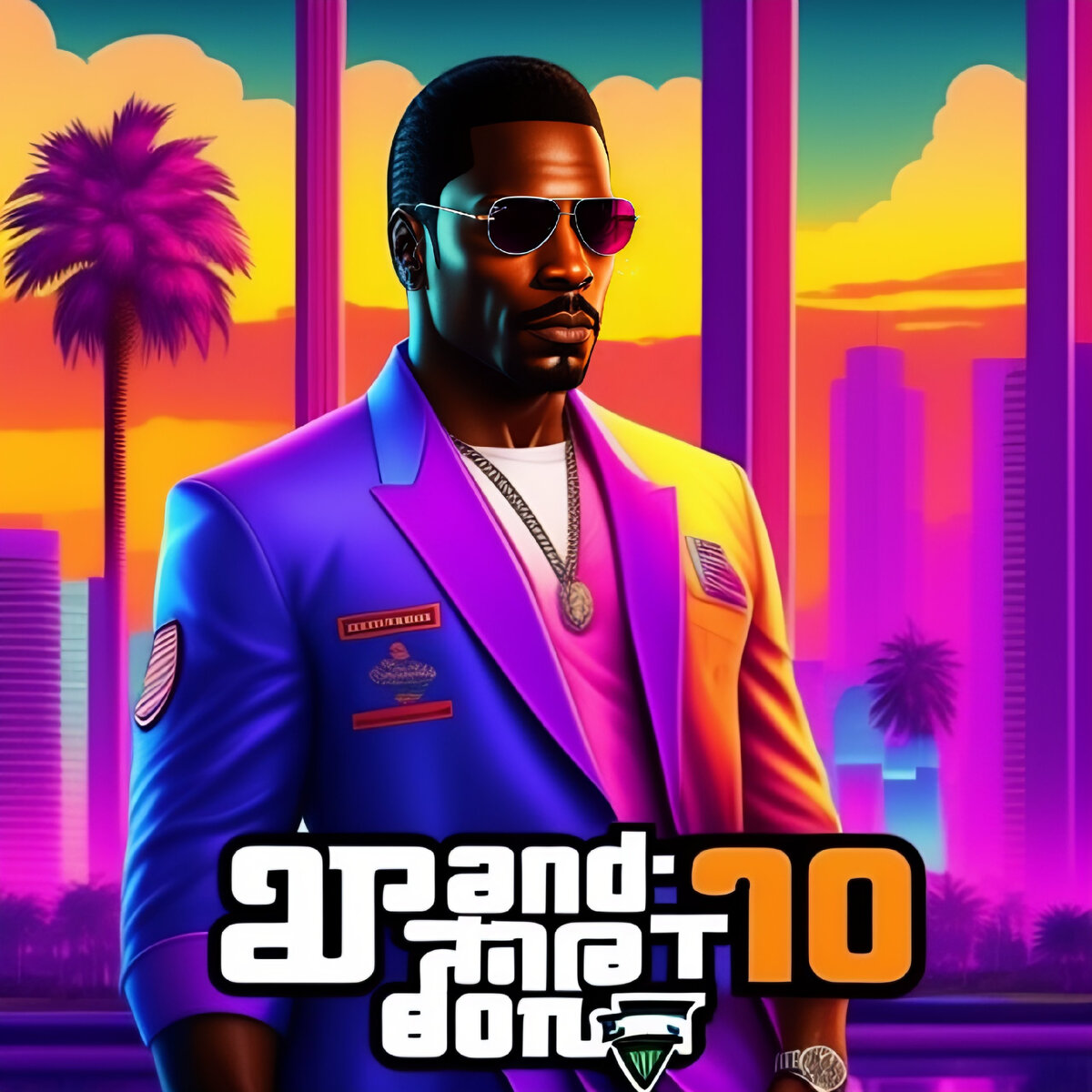 картинка в стиле гта сделанная нейросетью 