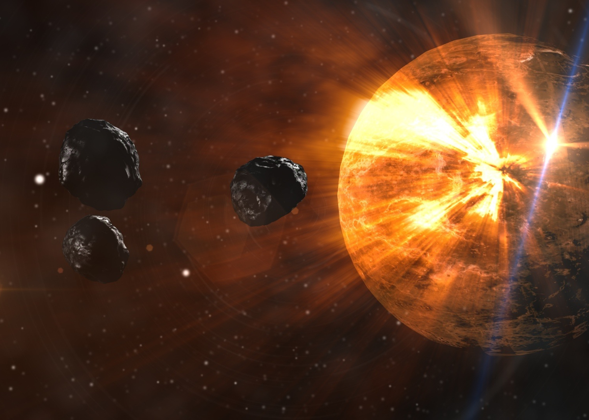 Космос астероиды. Астероиды и солнце. Солнце, планеты, звезды, астероиды,. Падение небесных тел суть