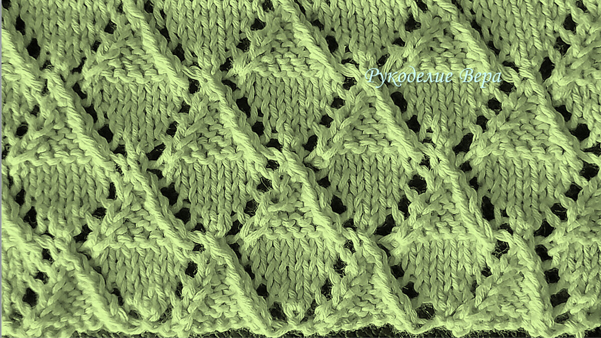 Мелкий, ажурный узор спицами – схема и описание