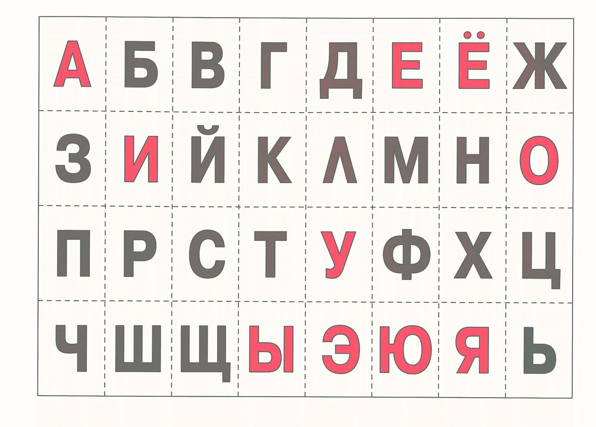 Алфавит печатными буквами. Разрезная Азбука для дошкольников. Печатные буквы по алфавиту.