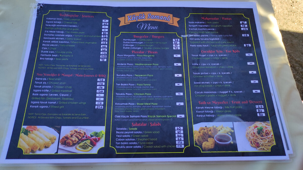 Почти все позиции в меню в пределах 150 лир. Фото: Кирилл Полиенко/Polienko: путешествуем вдвоём