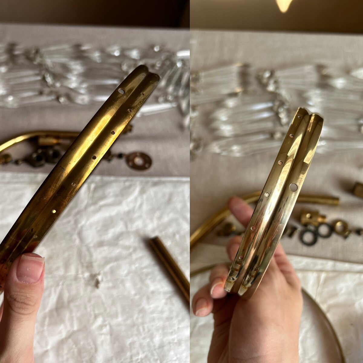 После очистки и полировки пастой для металла 