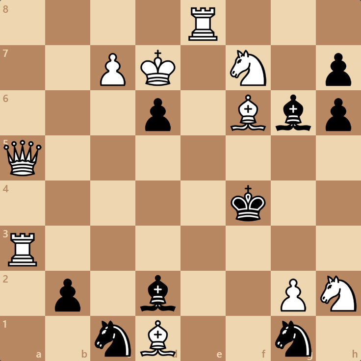 Белые матуют в 1 ход черных. Какое здесь решение?