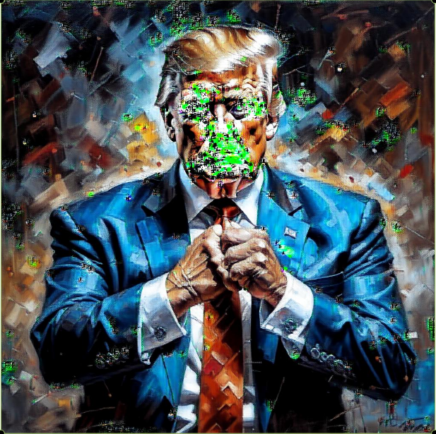 Так "видит" нейросеть фразу "Власть, много власти в одних руках..." Порой, чудные картинки выдает, цепляет, я бы сказал.