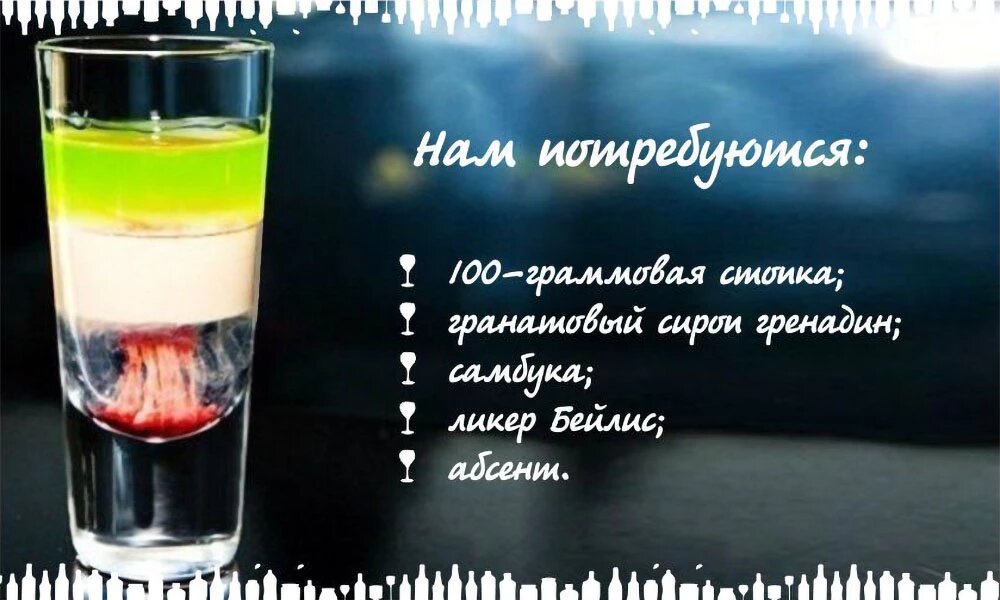 Ингредиенты для коктейля «Хиросима»