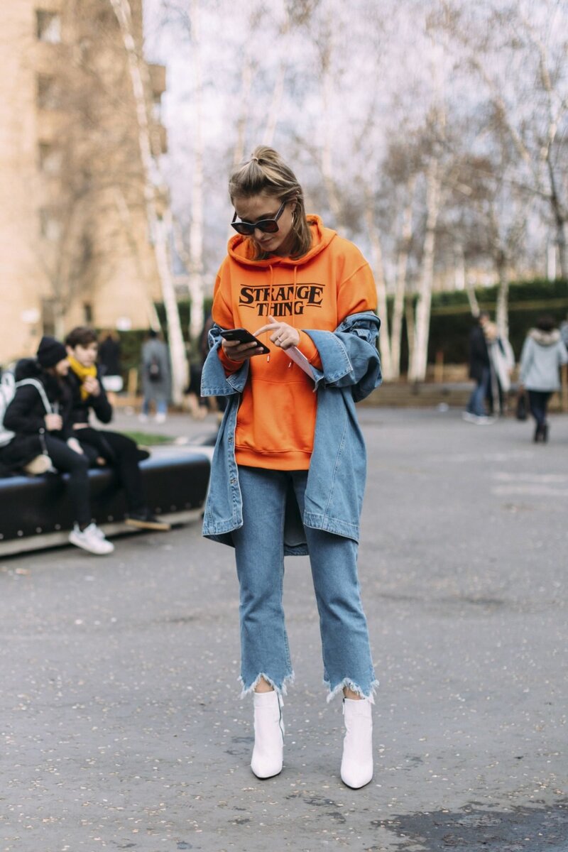 Худи оверсайз черная Street Style