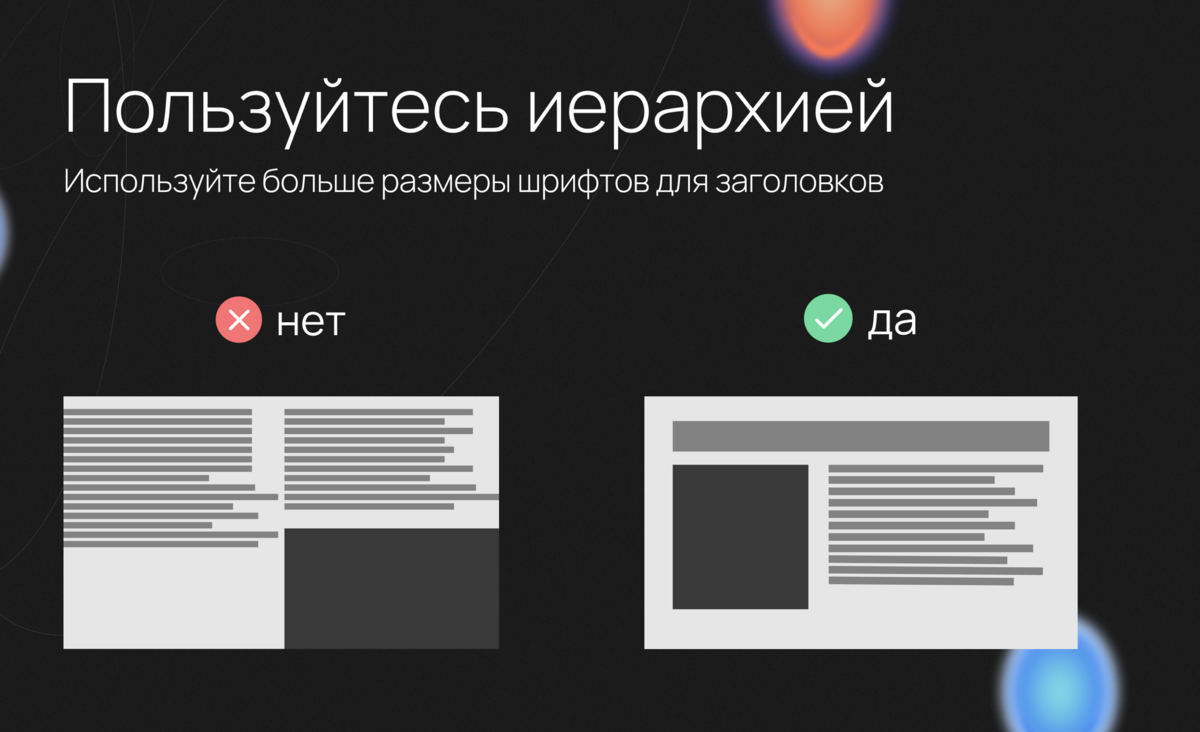 Примеры без наличия и с наличием иерархии