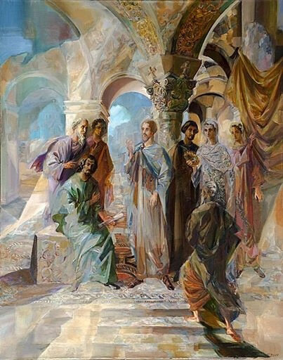 Философский диспут. 2009. Холст, масло