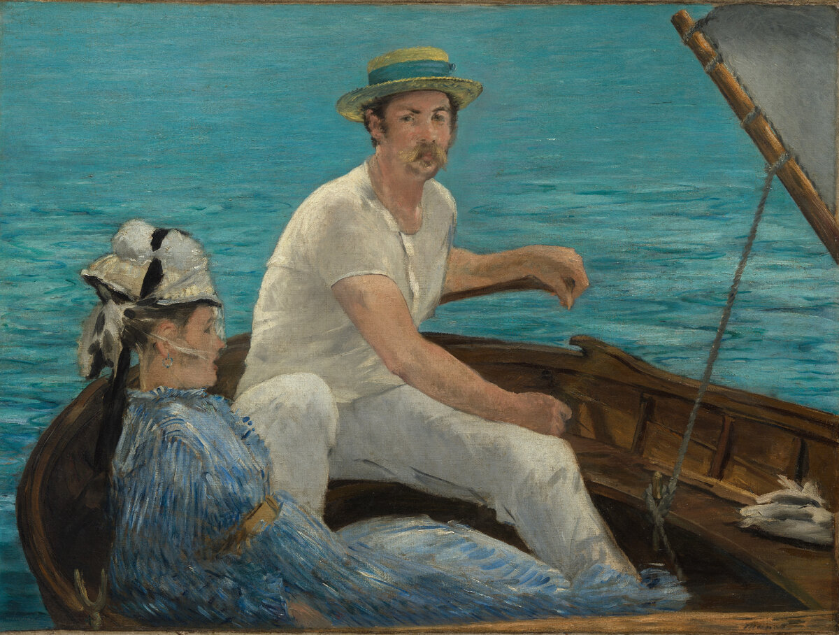 "В лодке", 1874 (Эдуард Мане)